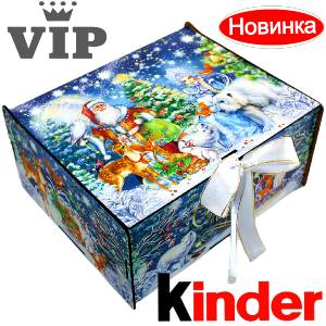 Сладкий подарок на Новый Год в картонной упаковке весом 1200 грамм по цене 2223 руб в Южно-Сахалинске