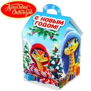 Сладкий подарок на Новый Год в картонной упаковке весом 600 грамм по цене 654 руб в Южно-Сахалинске